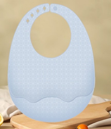 WATERPROOF SILICONE BABY BIB / BB-0325 - COLOR BLUE