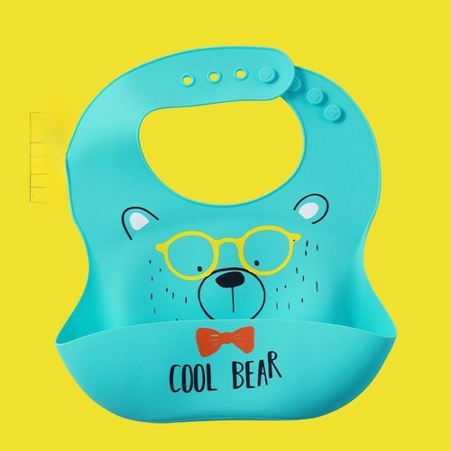 WATERPROOF SILICONE BABY BIB / BB-0328 - COLOR GREEN