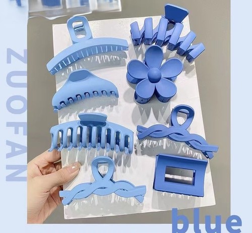 8 PIECE SET WOMEN'S HAIR CLIPS / WA-0050 - COLOR LIGHT BLUE