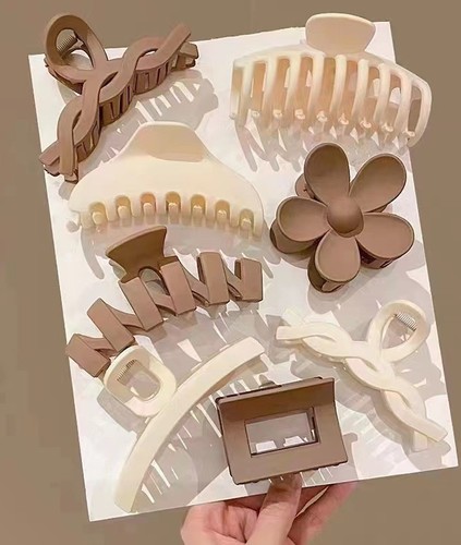 8 PIECE SET WOMEN'S HAIR CLIPS / WA-0098 - COLOR BROWN