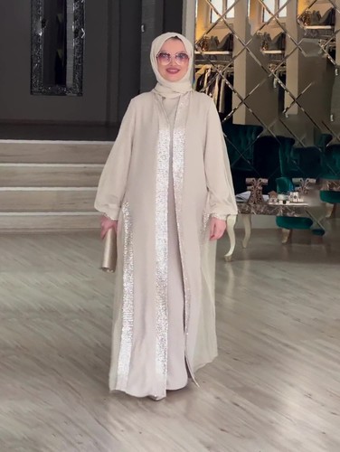 WOMEN'S ABAYA / WD-0413 - COLOR CREAM
