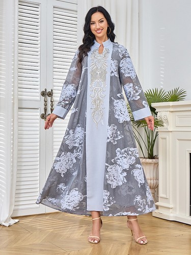WOMEN'S ABAYA / WD-0418 - COLOR GRAY SIZE XL
