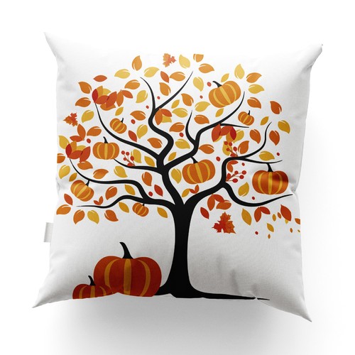 SOFA PILLOW CASE / HM-0244 - DESIGN MAPLE LEAFS SIZE 45X45CM PILLOW NOT INCLUDED