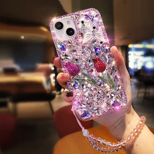 IPHONE CASE RHINESTONE DESIGN / MO-0011 - PINK RHINESTONE
