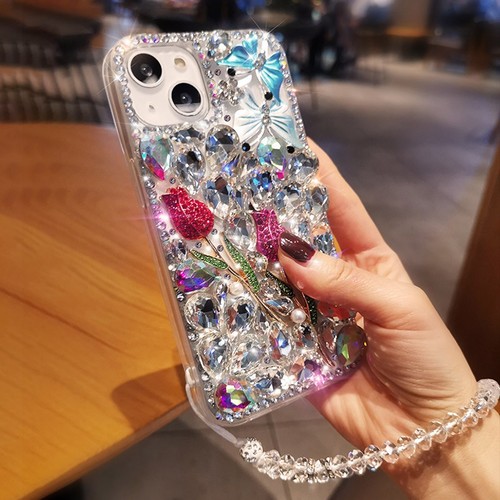 IPHONE CASE RHINESTONE DESIGN / MO-0012 - BLUE RHINESTONE