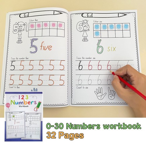 32 PAGES CHILDREN'S HANDWRITING BOOK / SC-0021 - ALPHABET AND NUMBERS