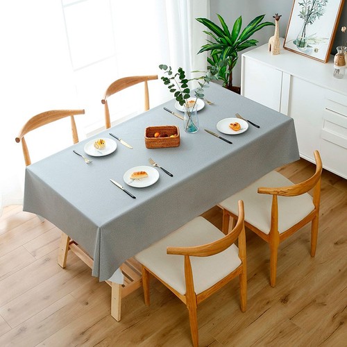 140X200CM WATERPROOF TABLECLOTH / KN-0204 - COLOR LIGHT GRAY