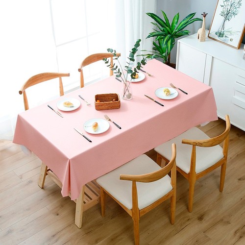 140X140CM WATERPROOF TABLECLOTH / KN-0205 - COLOR PINK