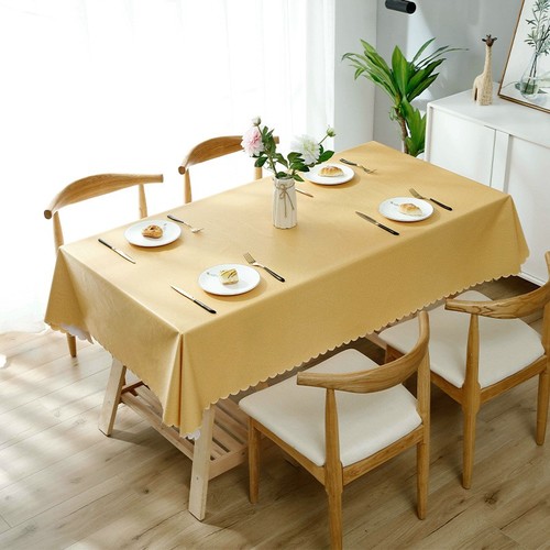 140X140CM WATERPROOF TABLECLOTH / KN-0208 - COLOR YELLOW