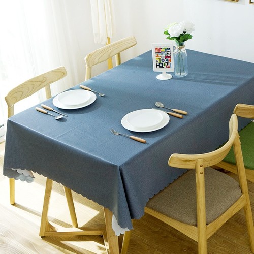 140X140CM WATERPROOF TABLECLOTH / KN-0210 - COLOR DARK BLUE