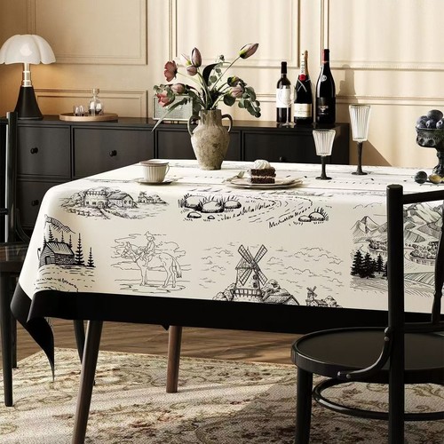 140x220CM WATERPROOF TABLECLOTH / KN-0221 - RECTANGULAR DINING TABLECLOTH
