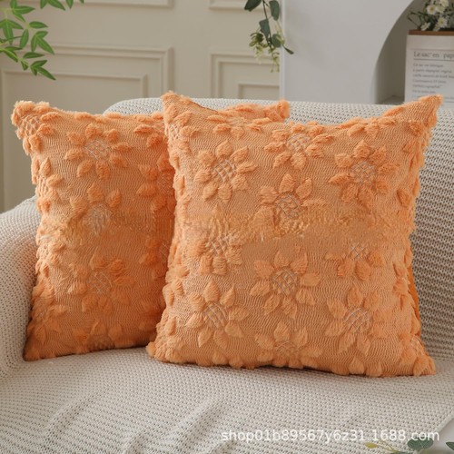SOFA PILLOW COVER / HM-0255 - COLOR ORANGE SIZE 45X45CM PILLOW NOT INCLUDED
