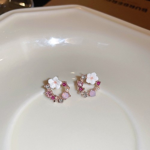 WOMEN'S FASHION EARRINGS / WA-0117 - COLOR PINK FLOWER