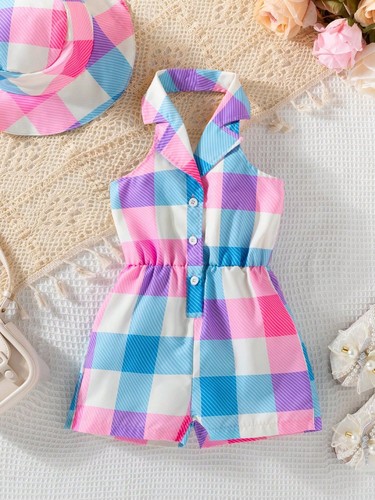 TWO PIECE SET DRESS AND HAT FOR GIRLS / GL-0156 - COLOR BLUE AND PINK