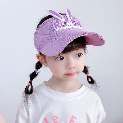 CHILDREN'S SUMMER HAT / BA-0043 - COLOR PURPLE RABBIT