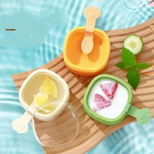 3 PIECES ICECREAM MOLDER / KN-0269 - COLOR GREEN, YELLOW, CREAM