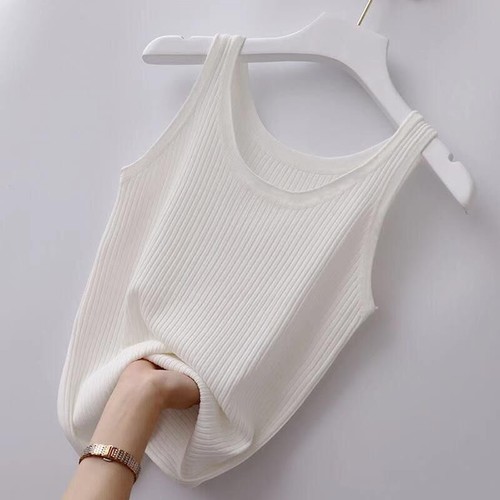 SLEEVELESS SHIRT / WD-0462 - COLOR WHITE