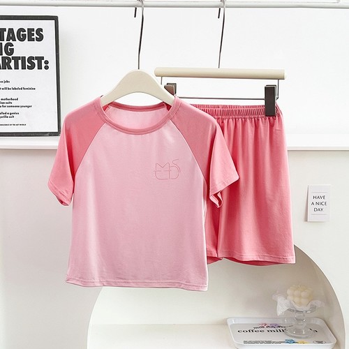 TWO PIECE SET SHIRT AND SHORT FOR GIRLS / GL-0162 - COLOR: LIGHT- PINK SUITABLE FOR HEIGHT: 100cm, 110cm, 120cm, 130cm, 140cm, 150cm, 160cm