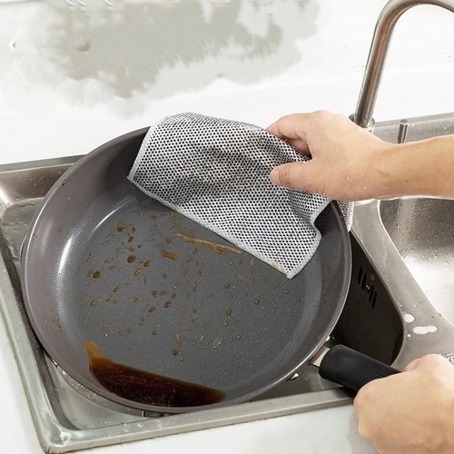 2 PIECES 350 FILLS DOUBLE LAYER STEEL WIRE DISHWASHING CLOTH / KN-0270 - SIZE 20X20CM