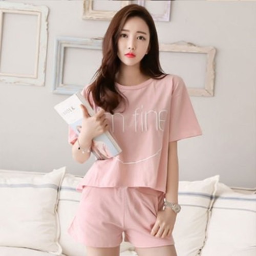 TWO PIECE SET LOOSE SHIRT AND SHORT / WD-0508 - COLOR PINK