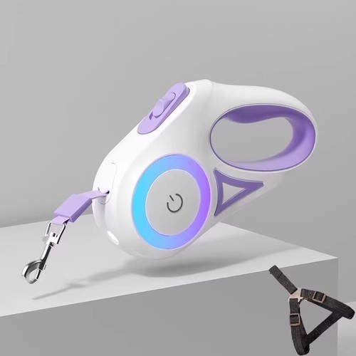 AUTOMATIC LEASH FOR DOGS AND CATS / PS-0065 - FOR MEDIUM SIZED DOGS AND CATS PLUS CHEST STRAP 3 METERS COLOR: PURPLE