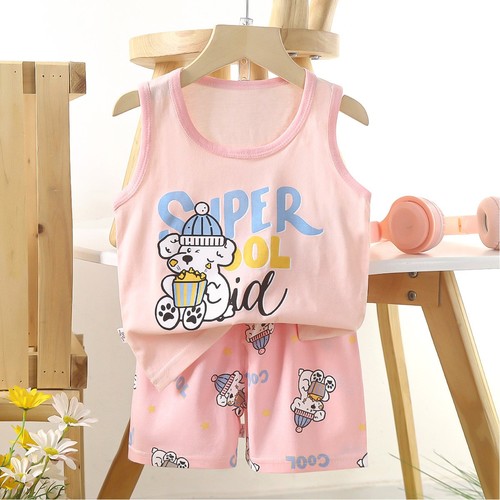 TWO PIECE SET SLEEVELESS SHIRT AND SHORT / GL-0168 - COLOR PINK