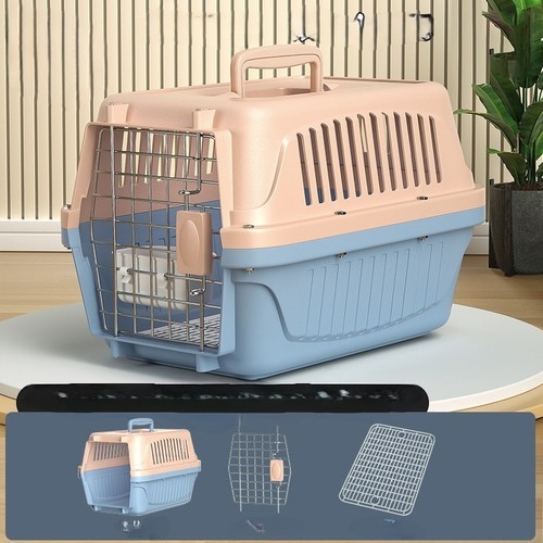 TRAVEL BOX FOR DOGS AND CATS WITH DOOR+PAD / PS-0068 - COLOR: BLUE SIZE: 45*30*30cm ANT-FALL ANTI-PRESSURE