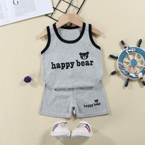 SLEEVELESS SHIRT AND SHORT-SET / BB-0206 - COLOR: GRAY