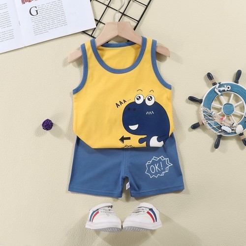 SLEEVELESS SHIRT AND SHORT-SET / BB-0035 - COLOR: YELLOW