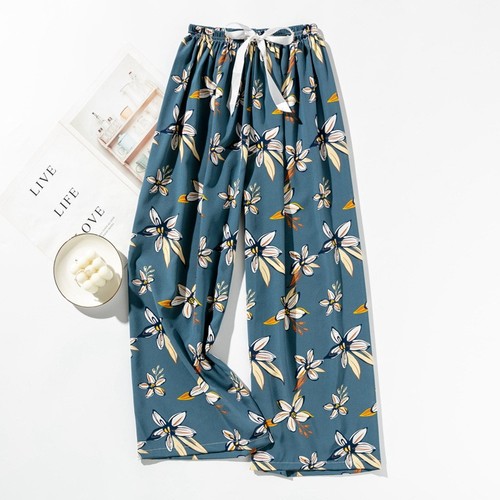 WOMEN'S LOOSE WIDE-LEG PANTS / WD-0538 - COLOR GREEN ONE SIZE