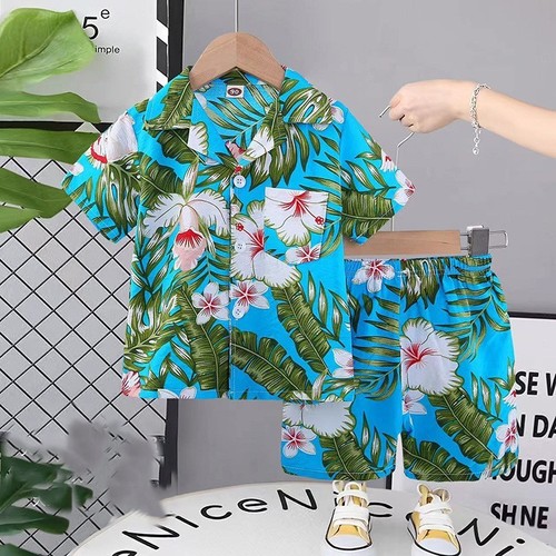 TWO PIECE SET SUMMER POLO SHIRT AND SHORT / BY-0081 - COLOR BLUE SIZE FIT TO 150-160CM