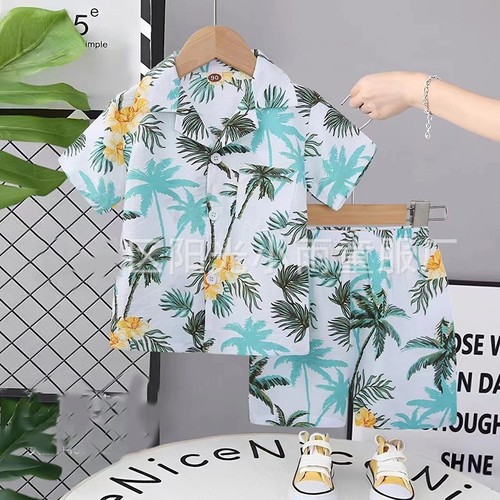 TWO PIECE SET SUMMER POLO SHIRT AND SHORT / BY-0082 - COLOR BLUE SIZE FIT TO 120-140CM