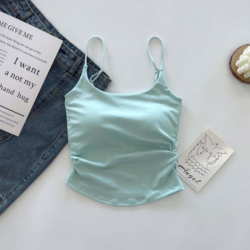 WOMEN'S CAMISOLE / WD-0554 - COLOR GREENPLEATED SLING BACK
WITH BRA PADS