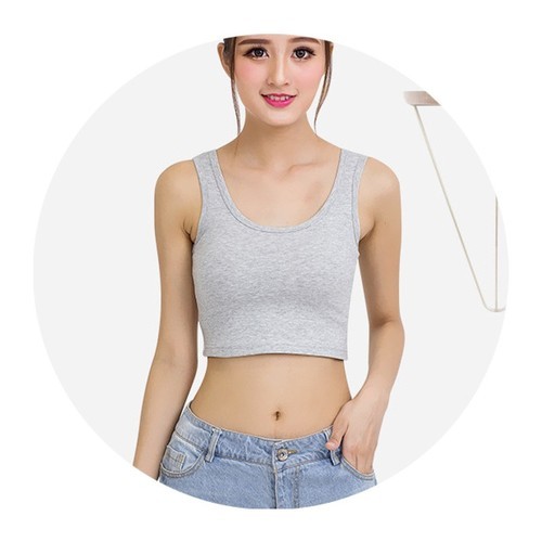 WOMEN'S SUMMER TOP CAMISOLE / WD-0555 - COLOR GRAY ONE SIZE