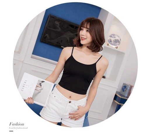 WOMEN'S CROPTOP CAMISOLE / WD-0561 - COLOR BLACK ONE SIZE