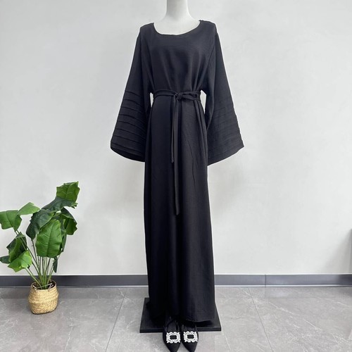 LOOSE LONG SLEEVE DRESS ABAYA / WD-0565 - COLOR BLACK SIZE 2