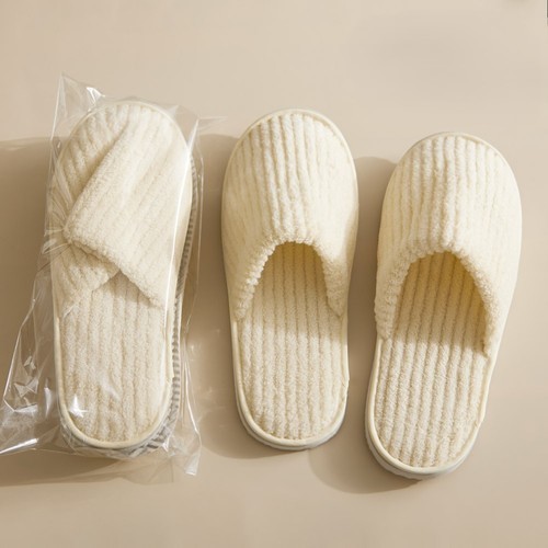 DISPOSABLE SLIPPERS THICK SOLES / WS-0186 - COLOR BEIGE SIZE 28X11CM
