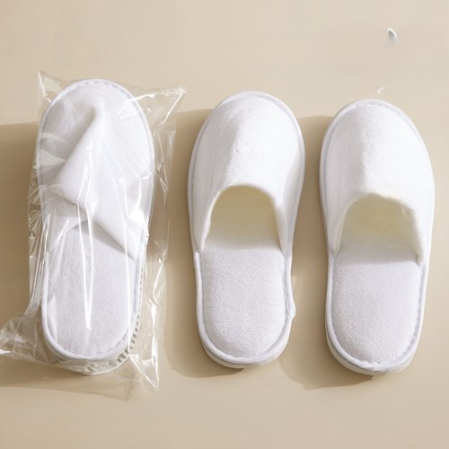 DISPOSABLE SLIPPERS THICK SOLES / WS-0187 - COLOR WHITE SIZE 28X11CM