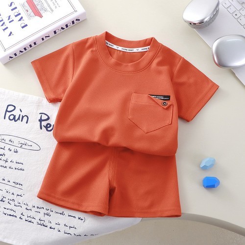 TWO PIECE SHIRT AND SHORT FOR BOYS / BY-0006 - COLOR ORANGE