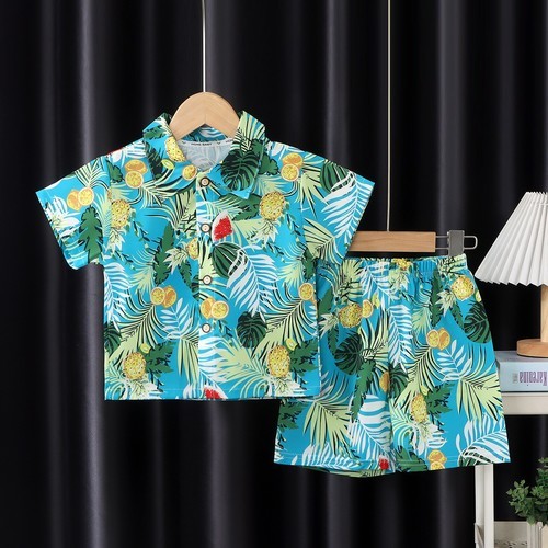 TWO PIECE POLO SHIRT AND SHORT / BY-0011 - COLOR BLUE AND GREEN