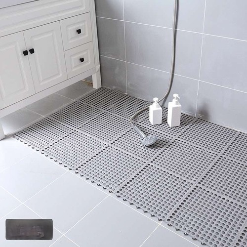 BATHROOM FLOOR MATS / BR-0068 - COLOR LIGHT GRAYSIZE 30X30CMNON-SLIP BATHROOM MATS
