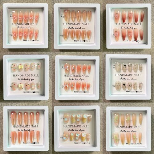 NAIL STICKERS / MU-0090 - Color : Hundreds of non-repetitive mixed batches (white floating box packaging)