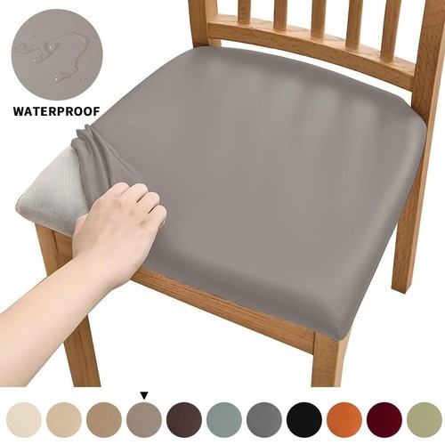WATER PROOF DINING CHAIR SEAT COVER / HM-0315 - COLOR: LIGHT GRAY SIZE: LENGTH 40x45CM WIDTH 45x60CM