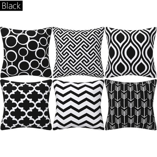 6 PIECES PILLOW CASES / HM-0325 - COLOR: BLACK PILLOW NOT INCLUDED