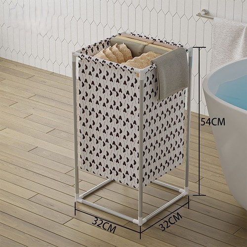 LAUNDRY BASKET / HM-0327 - COLOR: BLACK AND WHITE SIZE 32x32x54CM LAUNDRY BASKET RACK WITH STAND