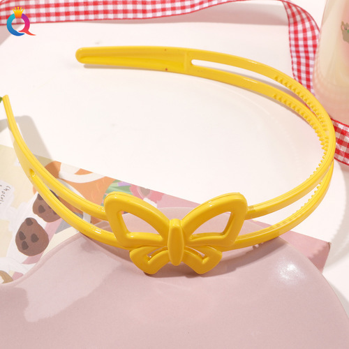 BUTTERFLY HEADBAND / BA-0053 - COLOR CREAM YELLOW