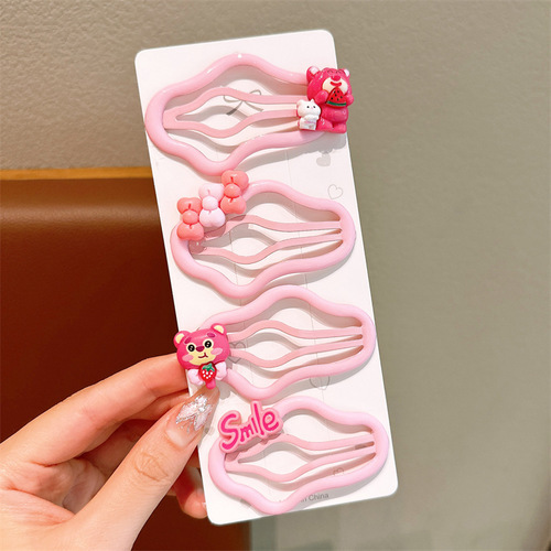 4 PIECES HAIRPINS / BA-0057 - COLOR PINK