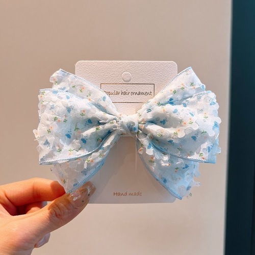 BOWKNOT FLORAL HAIRPIN FOR CHILDREN / BA-0059 - COLOR BLUE