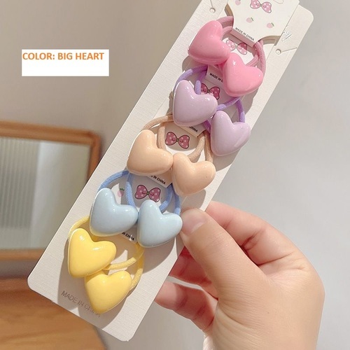 HAIR RUBBERBANDS / BA-0073 - COLOR BIG HEART