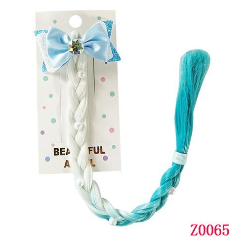 PRINCESS BOW WIG BRAIDS FOR GIRLS / BA-0074 - COLOR BLUE